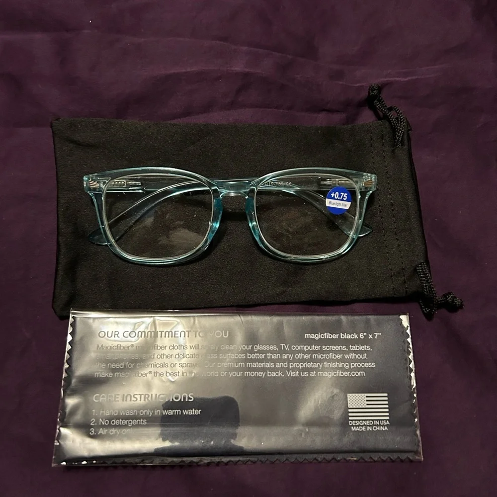 Claire turquoise readers +.75